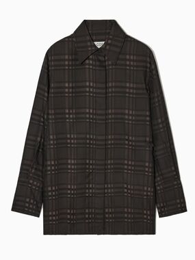 COS Tunic, NEW! Size 8, Black & Brown, Jacquard Checkered